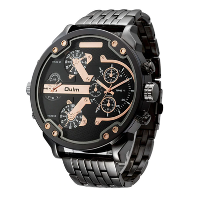 

Oversized Mens Big Watch Male Large Watches Leather & Steel Belt