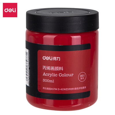 

Deli deli 300ml art painting acrylic paint hand-painted wall painting acrylic paint large bottle outdoor painted textile pigment 73875 deep red