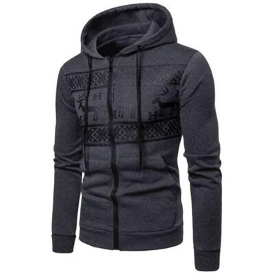 

Mens Autumn Winter Hoodie Hooded Sweatshirt Full Zipper Outwear Jumper Sweater