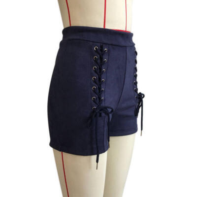 

Fashion Women High Waist Bandage Slim Mini Shorts Lace Up Club Hot Pants S M L