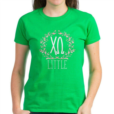 

CafePress - Chi Omega Letters Little - Womens Cotton T-Shirt