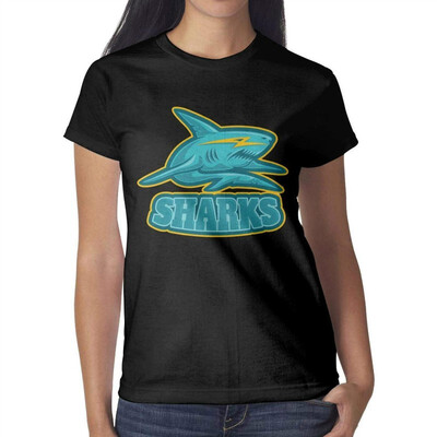 

Labor Day Blue Shark Womens Black t Shirts Custom Womens Cotton t-Shirts