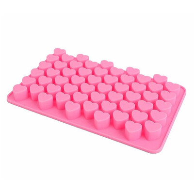

UpperX Cute 55 Cell Heart Style Silicone Chocolate Ice Candy Lolly Muffin Mold RectangleDIY Ice Square