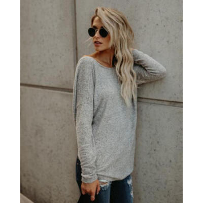 

US Womens Long Sleeve Backless Loose Tops Ladies Sexy Casual Shirt Blouse