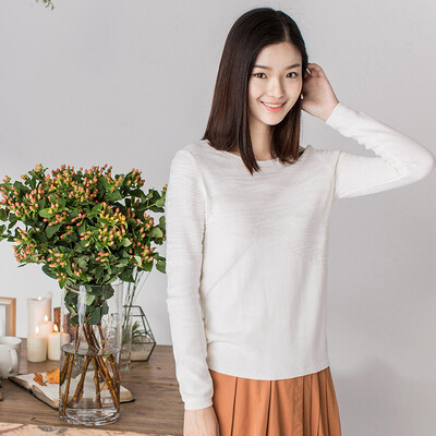 

INMAN long sleeves knitted sweater rice white  1863302258