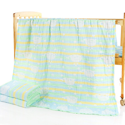 

Jingdong supermarket] like baby (elepbaby) baby bath towel newborn baby cotton gauze bath towel bag blanket striped jacquard blanket 115X105cm green