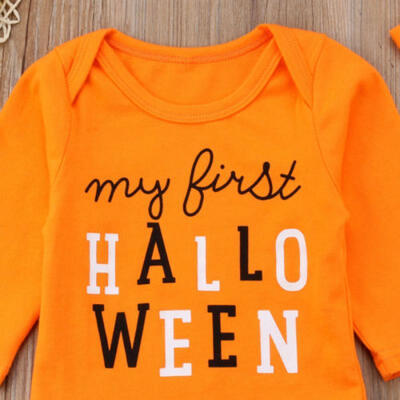 

Newborn Baby Girl Halloween Clothes Romper Jumpsuit Bodysuit Long Pants Outfit