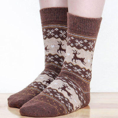 

Women Winter Socks Christmas Gift Warm Sock Cute Snowflake Deer Comfortable New