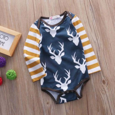 

UK Stock Newborn Infant Baby Boys Girls Clothes Deer Bodysuits Rompers Outfits