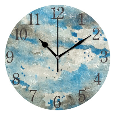 

Wall Clock Arabic Numerals Design Water Cloud Texture Round