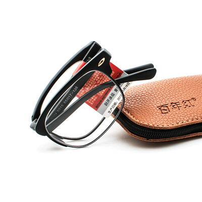 

Centennial red folding reading glasses unisex TR high elastic portable comfort frame 8015 400 degrees 75 years old&above
