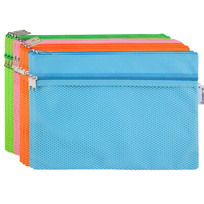 

GuangBo 10 double-layer B5 cloth waterproof zipper file bag color bag random A6092