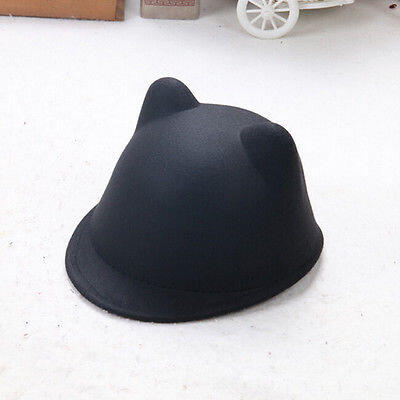 

New Winter Fashion Women Devil Hat Cute Wool Derby Bowler Kitty Cat Ears Cap