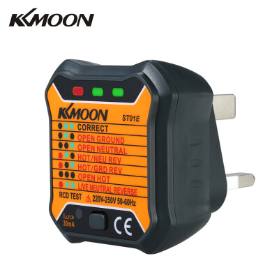 

KKmoon Advanced RCD Electric Socket Tester Automatic Neutral Live Earth Wire Testing Circuit Polarity Detector Wall Plug Breaker F