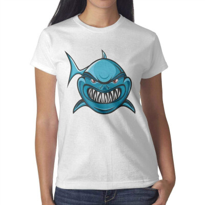 

Shark Birthday Sharks Decor Womens White T-Shirt Cotton Lightweight T-Shirts