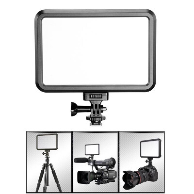 

PT-12B LED Photography Video Camcorder Fill-in Light Panel 3200-5600K Adjustable Color Temperature Brightness with Hot Shoe Adapte