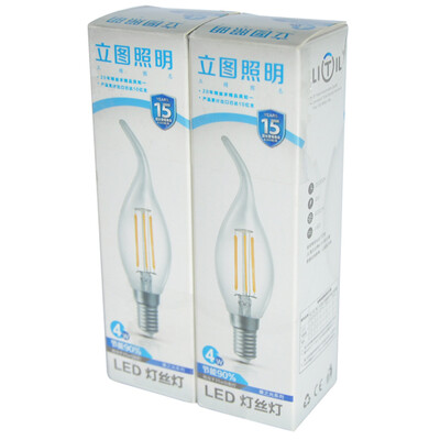 

LITIL 4W LED bulb E14 small screw mouth pull tail light bulb swirling yellow light 2 loaded