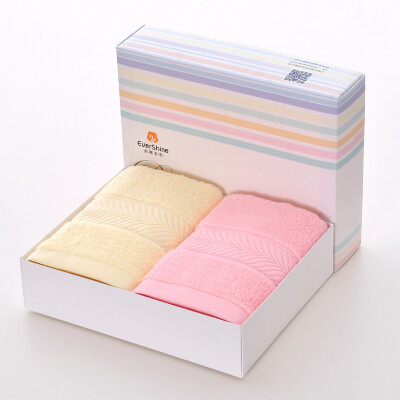 

Yong Liang towel home textile cotton broken soft water wash towel 2 gift box loaded yellow powder 100g Article 33x73cm