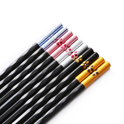 

Double gun Suncha chopsticks alloy chopsticks stainless steel mold chopsticks suit home furnishings Japanese chopsticks five pairs of equipment DK4504