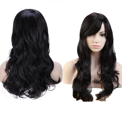 

Anime Cosplay Synthetic Wig Long Curly Wavy Heat Resistant Fiber Full Wig with Bangs Layered Vogue for Women