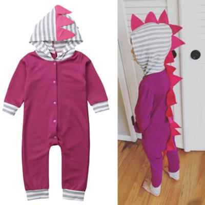 

Newborn Baby Girl Dinosaur Hooded Romper Jumpsuit Bodysuit Outfits Clothes