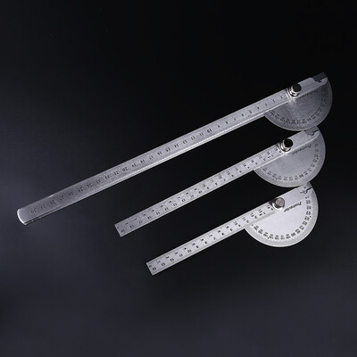 

Stainless Steel 180 Degree Protractor Angle Finder Rotary Woodworking Measuring Ruler Craftsman Tool