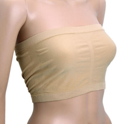 

New Women Ladies Strapless Seamless Padded Boob Bandeau Tube Tops Bra