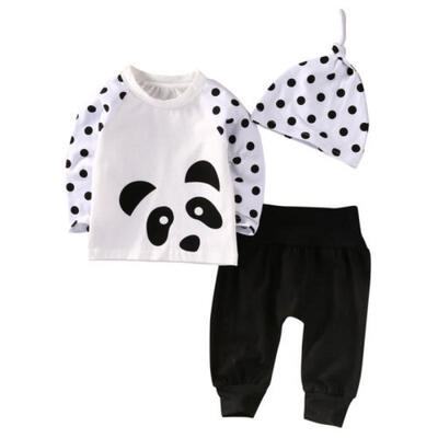 

AU 3pc Newborn Infant Kids Baby Boy Clothes Panda T-shirt TopsPants Outfits Set