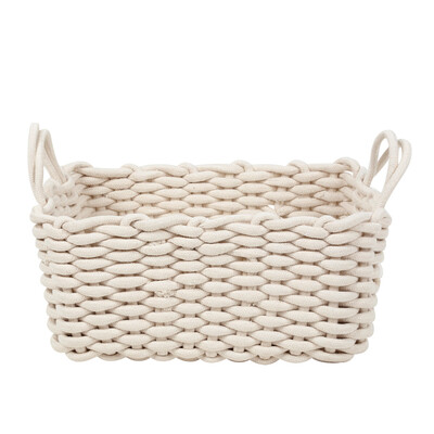 

Hand-knitted Cotton Rope Storage Box Snack Key Baby Toy Basket
