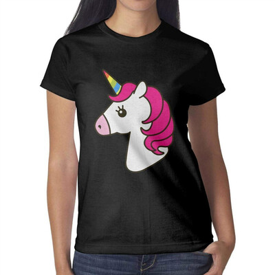 

Mermaid&Unicorn Womens Black t Shirts Casual Girls Cotton T-Shirts
