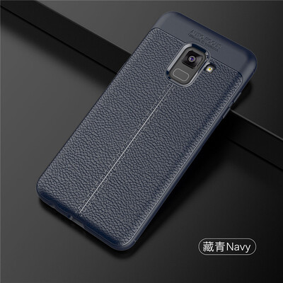 

Fivice Samsung Galaxy A8 2018 case Luxury leather TPU silicone anti-fall soft shell phone case