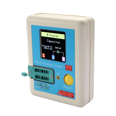 

LCR-t7 Transistor Tester TFT Diode Triode Capacitance Tester ESR Tester NPN PNP MOSFET IR Multifunction Tester Multimeter