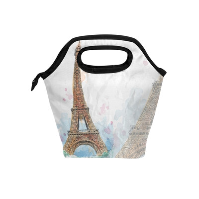 

Lunch Bag Two Tower Tote Travel Picnic Insulated Handbags Portable Zipper Lunch Bag Box