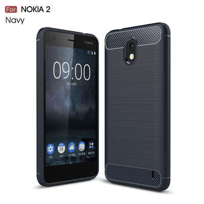 

Fivice Nokia 2 case Luxury brushed carbon fiber TPU soft shell