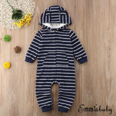 

US Newborn Kids Baby Boy Girl Hoodie Romper Jumpsuit Bodysuit Clothes Outfits