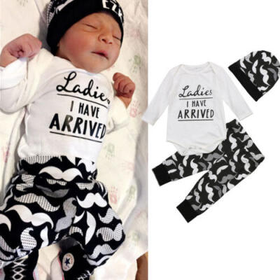 

3PCS Toddler Kids Baby Boys Tops T-shirt Pants Leggings Hat Outfits Set Clothes