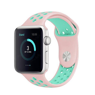 

Two-Colored Silica Gel Lightweight Watch Band Sport Breathable Watch Strap For Apple Watch 432