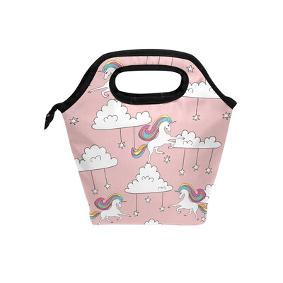 

Lunch Bag Tote Bag Rainbow Hair Unicorn Travel Picnic Organizer Lunch Holder Handbags Lunch Bag Box for Office