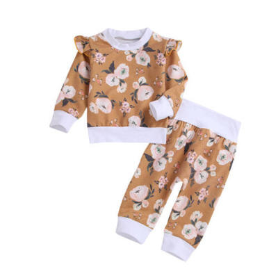 

US Newborn Kids Baby Girl Sweatshirt T-shirt TopsPants 2pcs Outfits Clothes Set