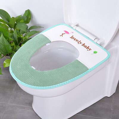 

Le Toilet Washer Glue-type Toilet Seat Cover Soft&Comfortable Washable Toilet Mat Cartoon Small Green Bird