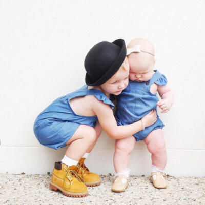 

Denim Blue Newborn Kids Baby Girls Romper Jumpsuit Playsuit Overalls Summer