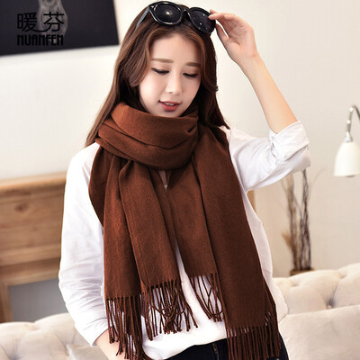 

Warm Fen NuanFen scarf autumn&winter solid color shawl warm long paragraph scarf wear dual-use business fashion Korean men&women couple CS002WJD caramel color