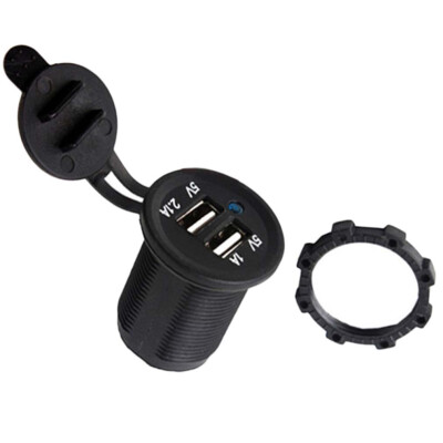 

Car Cigarette Lighter Socket DC 12V 2 USB Charger Power Adapter Outlet