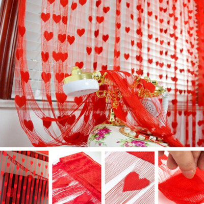 

1PC Romantic Heart Shape Line curtain living room sheer curtain small heart curtain tulle screening soft line curtain decoration