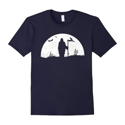 

Death Grim Reaper Halloween T Shirt Distressed Vintage Look