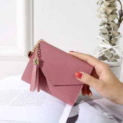 

Womens Short Small Wallet Lady Leather Folding Coin Card Holder Money Purse