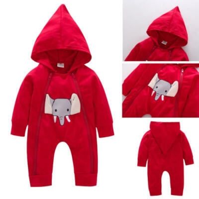 

Cotton Infant Baby Boy Girl Hooded Romper Jumpsuit Autumn Winter Clothes Outfits