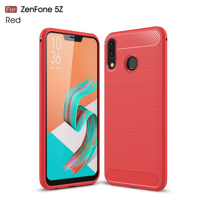 

Fivice Asus Zenfone 5 2018 ZE620KL case Luxury brushed carbon fiber TPU soft shell