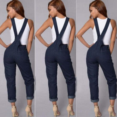 

Fashion Women Denim Jeans BIB Pants Overalls Straps Jumpsuit Rompers Trousers