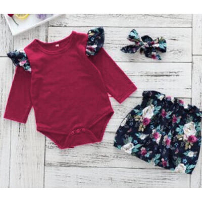 

UK Infant Baby Girl Autumn Clothes Top Pants Outfit Set Romper Playsuit Jumpsuit